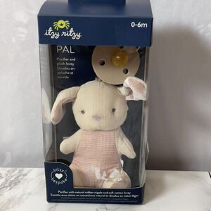 Itzy Ritzy Pacifier & Plush Lovey Set Natural Binky w/ Bunny Stuffed Animal Baby